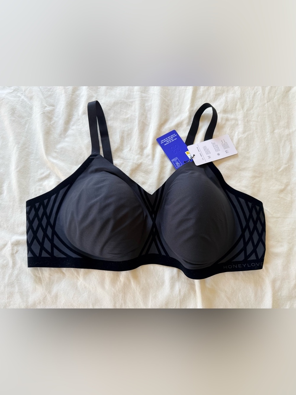 Honeylove Silhouette Wireless Bra Vamp Black 2X 44C NWT - Picture 5 of 8